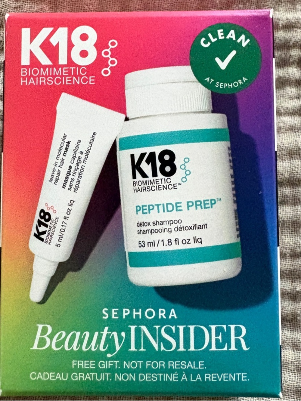 K18 Peptide Prep Detox Shampoo 53ml and leave in mask mini 5ml PRICE FIRM.